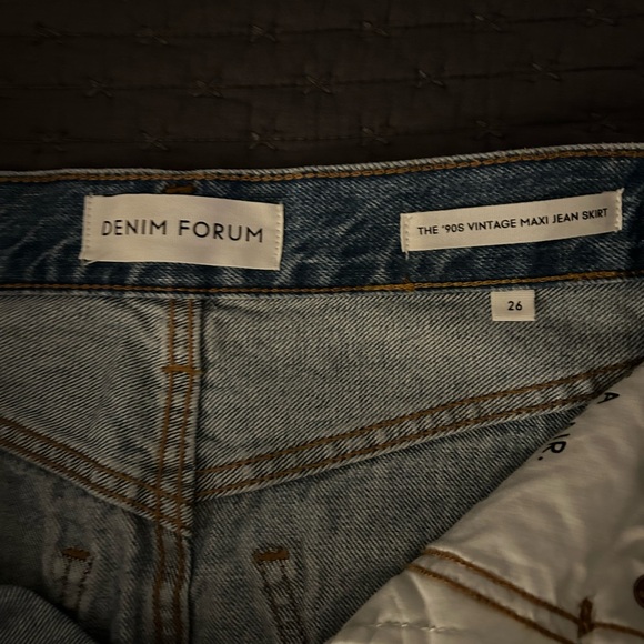 Aritzia Denim Forum “The 90s Vintage Mid Rise Pencil Maxi Jean Skirt” Size 26 - Picture 5 of 7